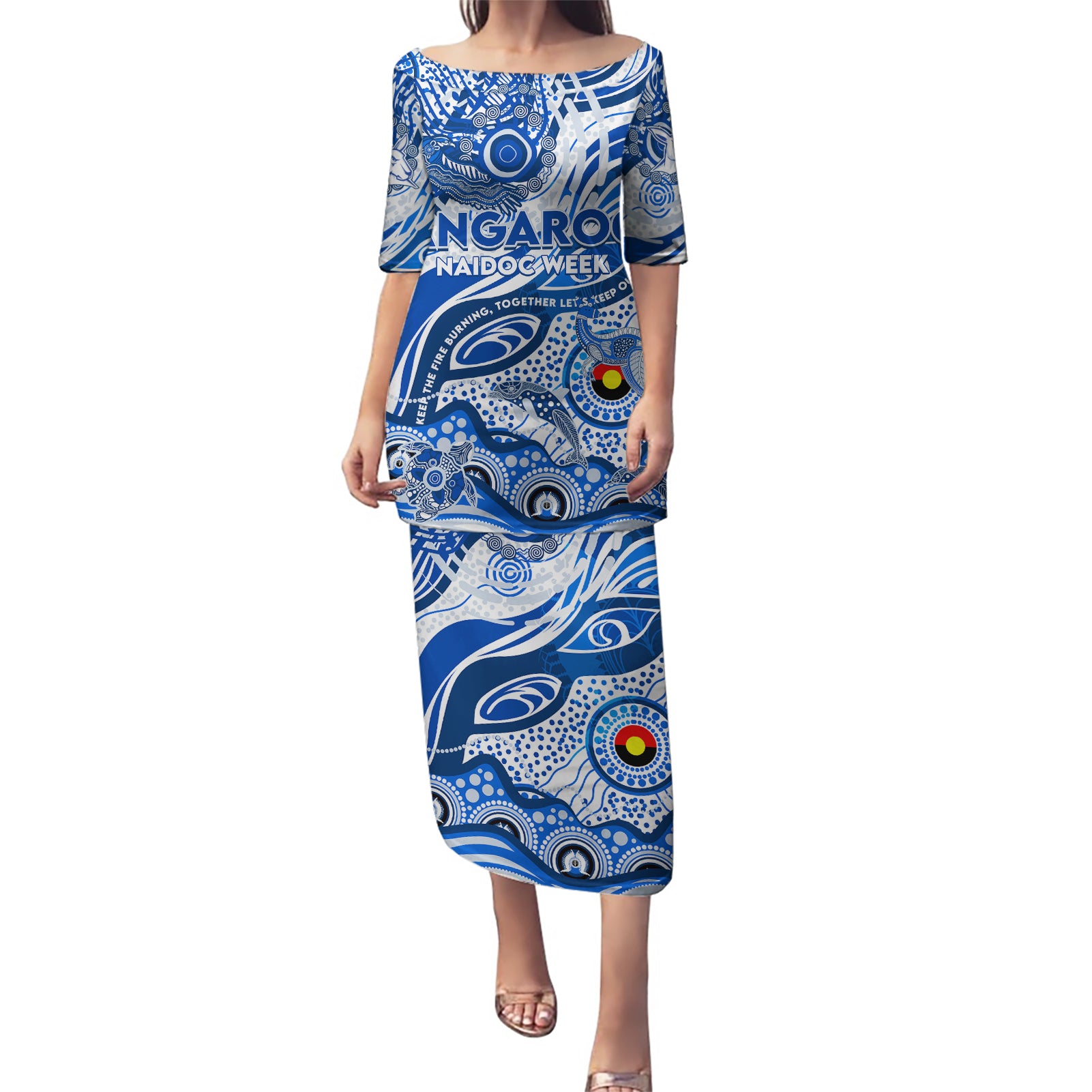 Custom NAIDOC Week 2024 Kangaroos Puletasi Aboriginal Animals Keep The Fire Burning