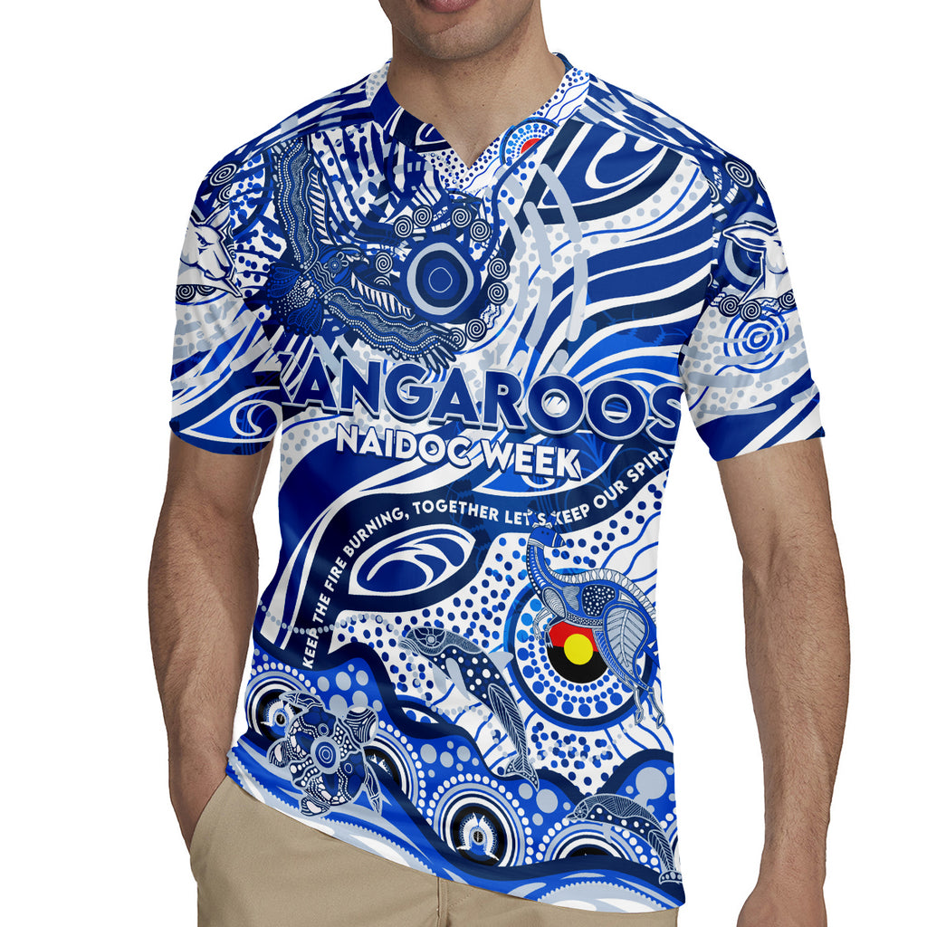 Custom NAIDOC Week 2024 Kangaroos Rugby Jersey Aboriginal Animals Keep The Fire Burning