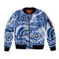 Custom NAIDOC Week 2024 Kangaroos Sleeve Zip Bomber Jacket Aboriginal Animals Keep The Fire Burning