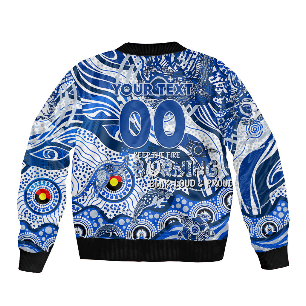 Custom NAIDOC Week 2024 Kangaroos Sleeve Zip Bomber Jacket Aboriginal Animals Keep The Fire Burning