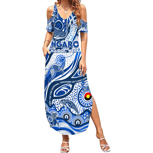 Custom NAIDOC Week 2024 Kangaroos Summer Maxi Dress Aboriginal Animals Keep The Fire Burning