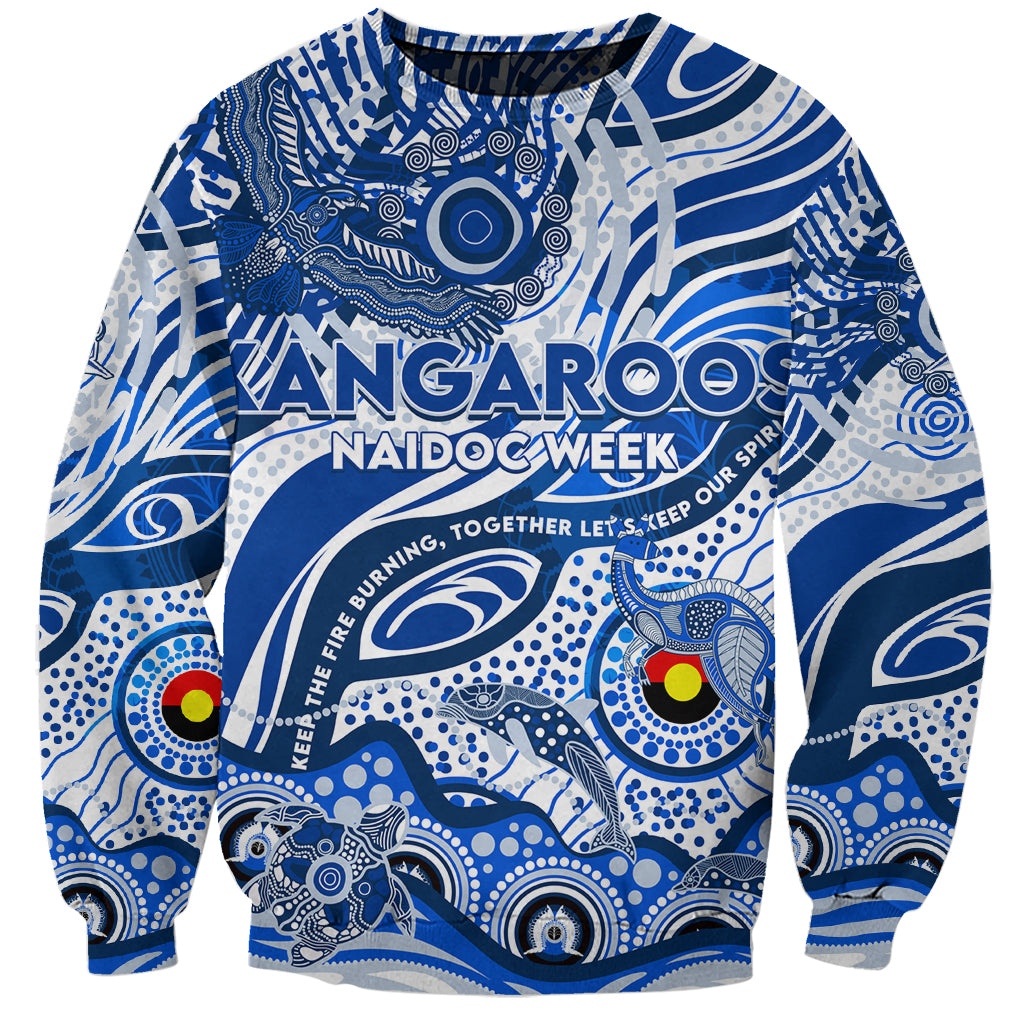 Custom NAIDOC Week 2024 Kangaroos Sweatshirt Aboriginal Animals Keep The Fire Burning