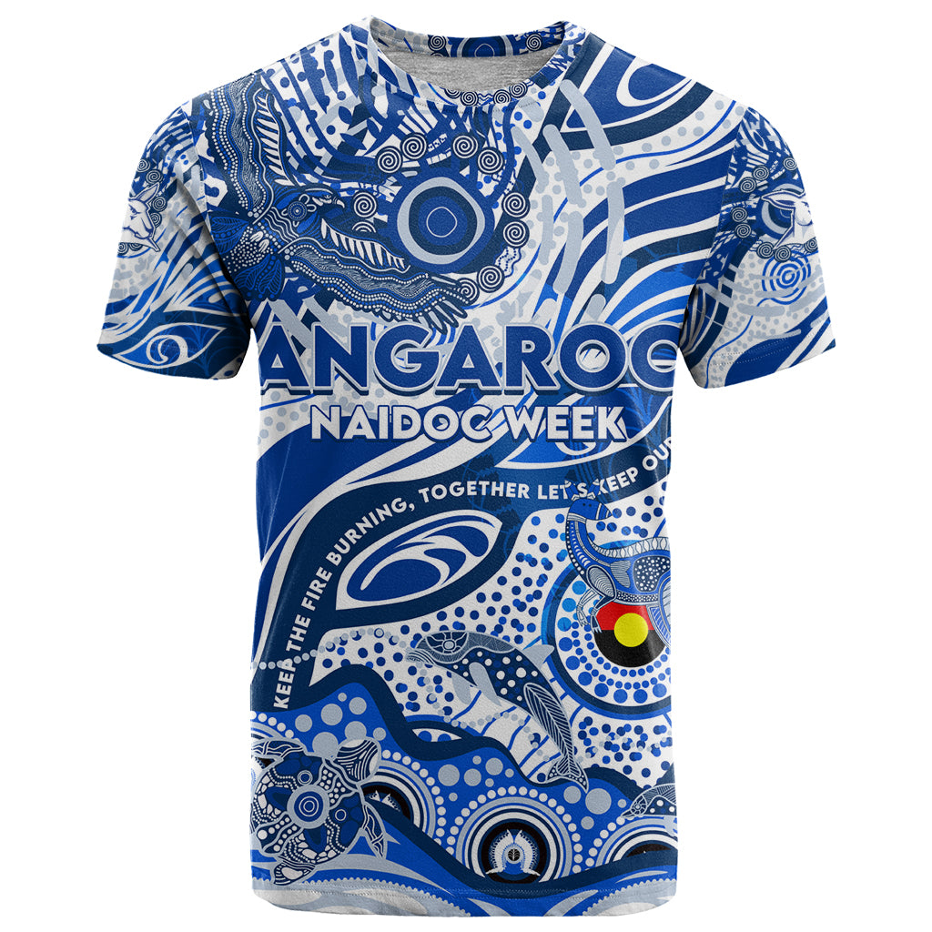Custom NAIDOC Week 2024 Kangaroos T Shirt Aboriginal Animals Keep The Fire Burning