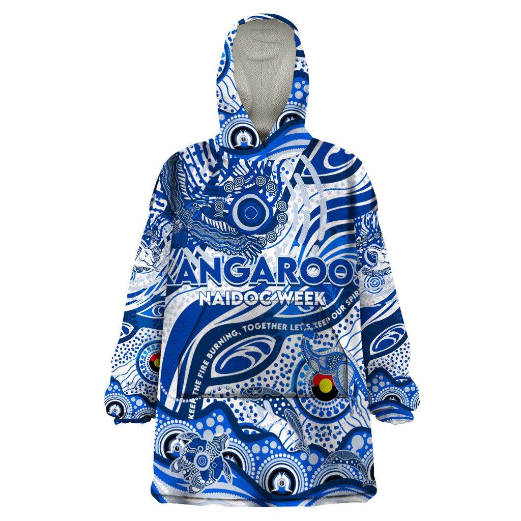 Custom NAIDOC Week 2024 Kangaroos Wearable Blanket Hoodie Aboriginal Animals Keep The Fire Burning