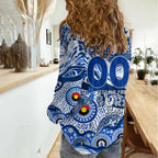 Custom NAIDOC Week 2024 Kangaroos Women Casual Shirt Aboriginal Animals Keep The Fire Burning
