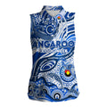 Custom NAIDOC Week 2024 Kangaroos Women Sleeveless Polo Shirt Aboriginal Animals Keep The Fire Burning