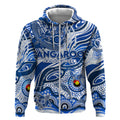 Custom NAIDOC Week 2024 Kangaroos Zip Hoodie Aboriginal Animals Keep The Fire Burning
