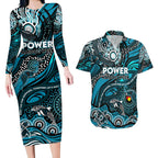 Custom NAIDOC Week 2024 Power Couples Matching Long Sleeve Bodycon Dress and Hawaiian Shirt Aboriginal Animals Keep The Fire Burning