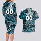 Custom NAIDOC Week 2024 Power Couples Matching Long Sleeve Bodycon Dress and Hawaiian Shirt Aboriginal Animals Keep The Fire Burning