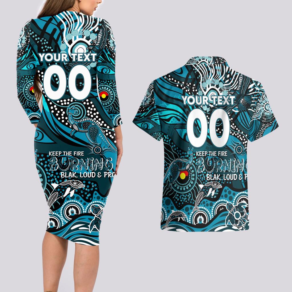 Custom NAIDOC Week 2024 Power Couples Matching Long Sleeve Bodycon Dress and Hawaiian Shirt Aboriginal Animals Keep The Fire Burning