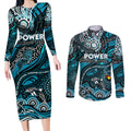Custom NAIDOC Week 2024 Power Couples Matching Long Sleeve Bodycon Dress and Long Sleeve Button Shirt Aboriginal Animals Keep The Fire Burning