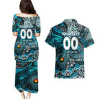 Custom NAIDOC Week 2024 Power Couples Matching Puletasi and Hawaiian Shirt Aboriginal Animals Keep The Fire Burning