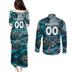 Custom NAIDOC Week 2024 Power Couples Matching Puletasi and Long Sleeve Button Shirt Aboriginal Animals Keep The Fire Burning