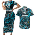 Custom NAIDOC Week 2024 Power Couples Matching Short Sleeve Bodycon Dress and Hawaiian Shirt Aboriginal Animals Keep The Fire Burning