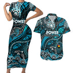 Custom NAIDOC Week 2024 Power Couples Matching Short Sleeve Bodycon Dress and Hawaiian Shirt Aboriginal Animals Keep The Fire Burning