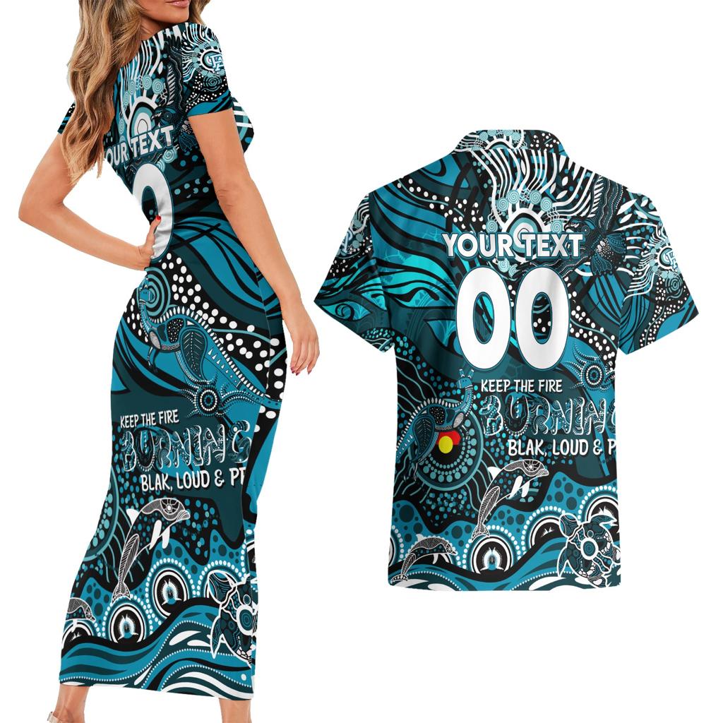 Custom NAIDOC Week 2024 Power Couples Matching Short Sleeve Bodycon Dress and Hawaiian Shirt Aboriginal Animals Keep The Fire Burning