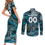 Custom NAIDOC Week 2024 Power Couples Matching Short Sleeve Bodycon Dress and Long Sleeve Button Shirt Aboriginal Animals Keep The Fire Burning