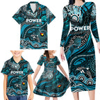 Custom NAIDOC Week 2024 Power Family Matching Long Sleeve Bodycon Dress and Hawaiian Shirt Aboriginal Animals Keep The Fire Burning