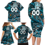 Custom NAIDOC Week 2024 Power Family Matching Long Sleeve Bodycon Dress and Hawaiian Shirt Aboriginal Animals Keep The Fire Burning