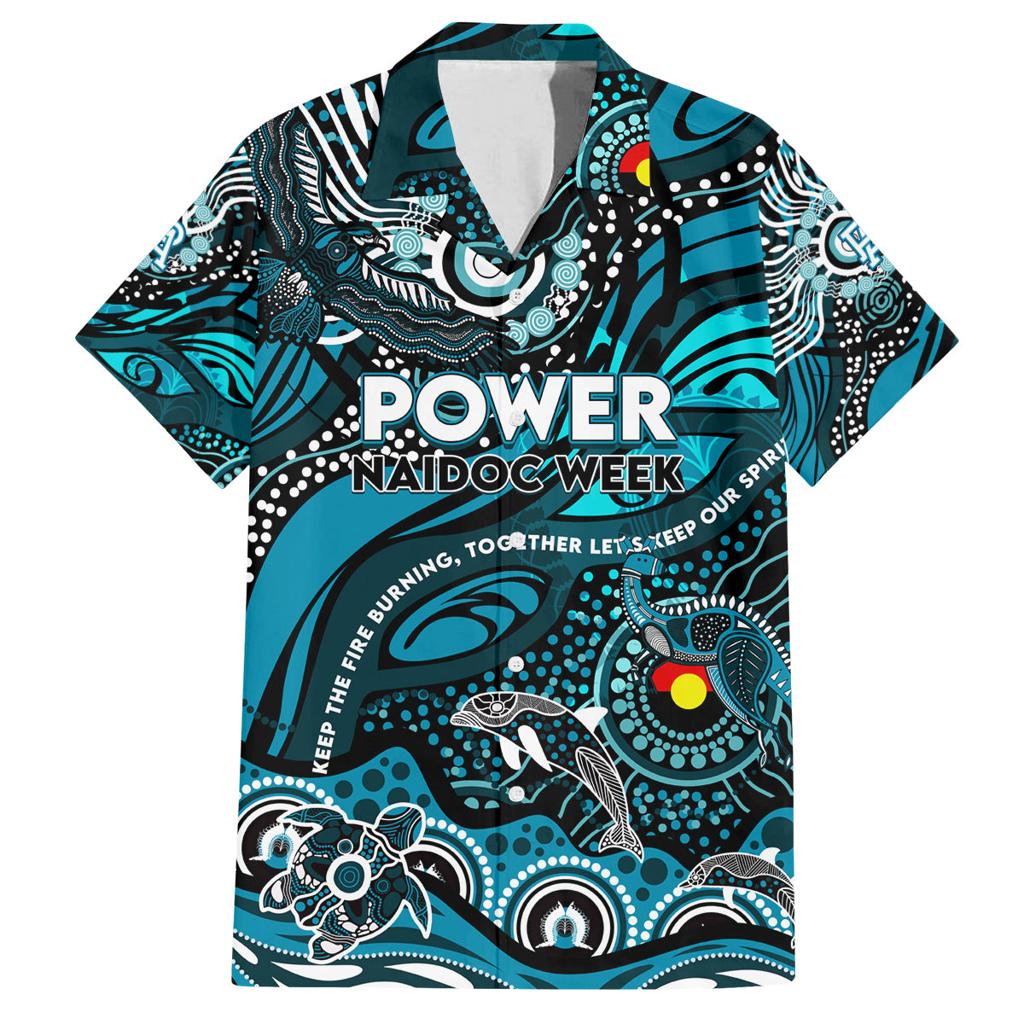 Custom NAIDOC Week 2024 Power Family Matching Off The Shoulder Long Sleeve Dress and Hawaiian Shirt Aboriginal Animals Keep The Fire Burning