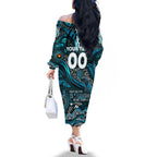 Custom NAIDOC Week 2024 Power Family Matching Off The Shoulder Long Sleeve Dress and Hawaiian Shirt Aboriginal Animals Keep The Fire Burning