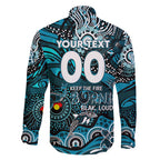 Custom NAIDOC Week 2024 Power Family Matching Off Shoulder Maxi Dress and Hawaiian Shirt Aboriginal Animals Keep The Fire Burning