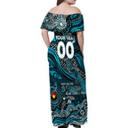 Custom NAIDOC Week 2024 Power Family Matching Off Shoulder Maxi Dress and Hawaiian Shirt Aboriginal Animals Keep The Fire Burning