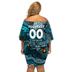 Custom NAIDOC Week 2024 Power Family Matching Off Shoulder Short Dress and Hawaiian Shirt Aboriginal Animals Keep The Fire Burning
