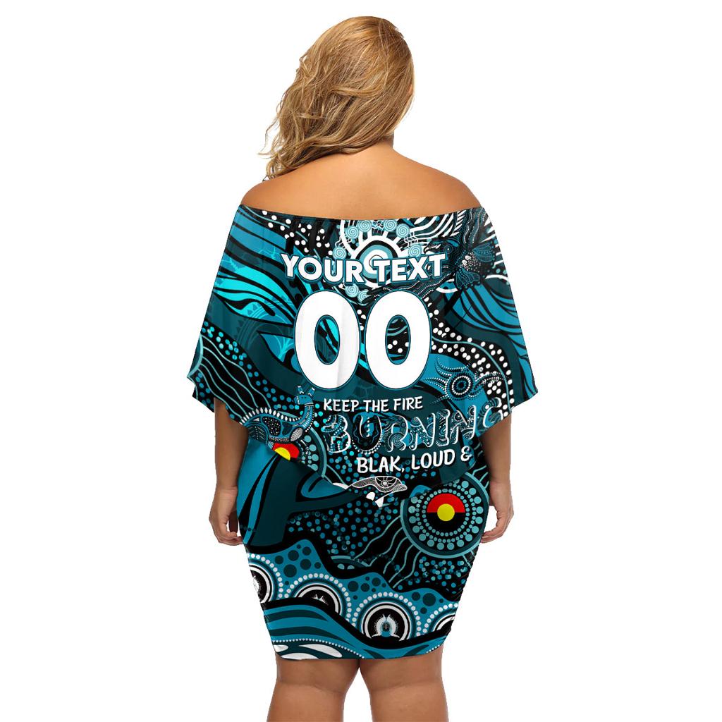 Custom NAIDOC Week 2024 Power Family Matching Off Shoulder Short Dress and Hawaiian Shirt Aboriginal Animals Keep The Fire Burning