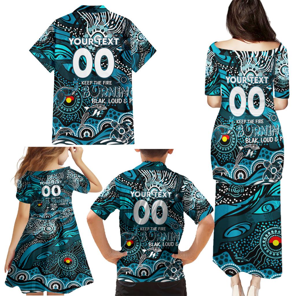Custom NAIDOC Week 2024 Power Family Matching Puletasi and Hawaiian Shirt Aboriginal Animals Keep The Fire Burning