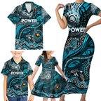 Custom NAIDOC Week 2024 Power Family Matching Short Sleeve Bodycon Dress and Hawaiian Shirt Aboriginal Animals Keep The Fire Burning
