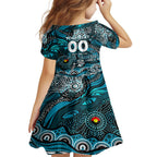 Custom NAIDOC Week 2024 Power Family Matching Short Sleeve Bodycon Dress and Hawaiian Shirt Aboriginal Animals Keep The Fire Burning