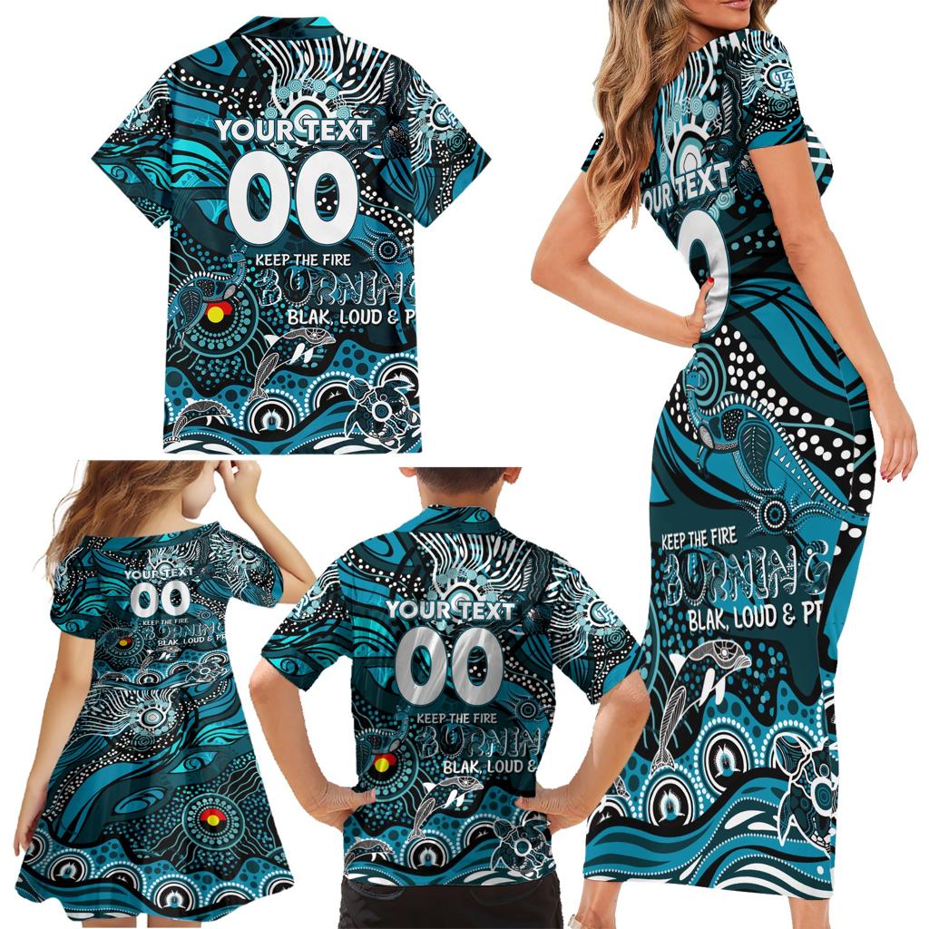 Custom NAIDOC Week 2024 Power Family Matching Short Sleeve Bodycon Dress and Hawaiian Shirt Aboriginal Animals Keep The Fire Burning