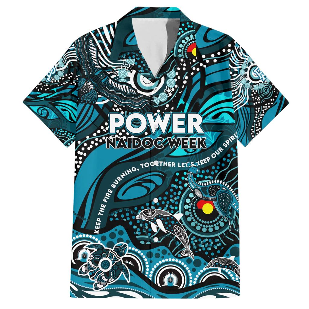Custom NAIDOC Week 2024 Power Family Matching Short Sleeve Bodycon Dress and Hawaiian Shirt Aboriginal Animals Keep The Fire Burning