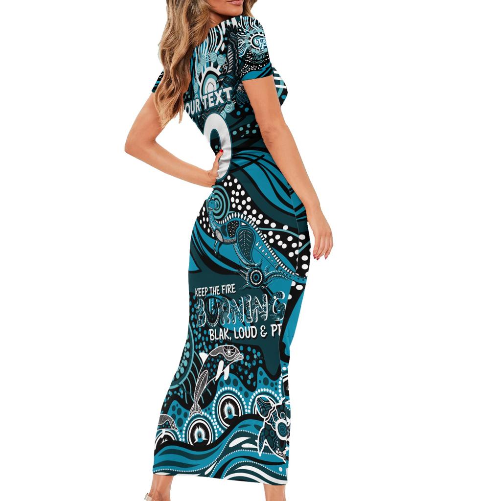 Custom NAIDOC Week 2024 Power Family Matching Short Sleeve Bodycon Dress and Hawaiian Shirt Aboriginal Animals Keep The Fire Burning