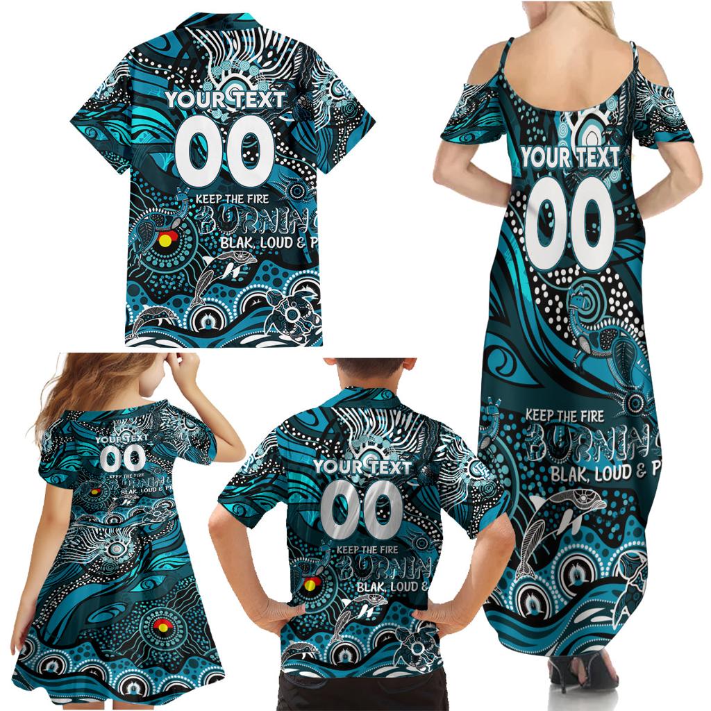 Custom NAIDOC Week 2024 Power Family Matching Summer Maxi Dress and Hawaiian Shirt Aboriginal Animals Keep The Fire Burning