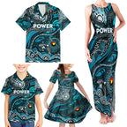 Custom NAIDOC Week 2024 Power Family Matching Tank Maxi Dress and Hawaiian Shirt Aboriginal Animals Keep The Fire Burning