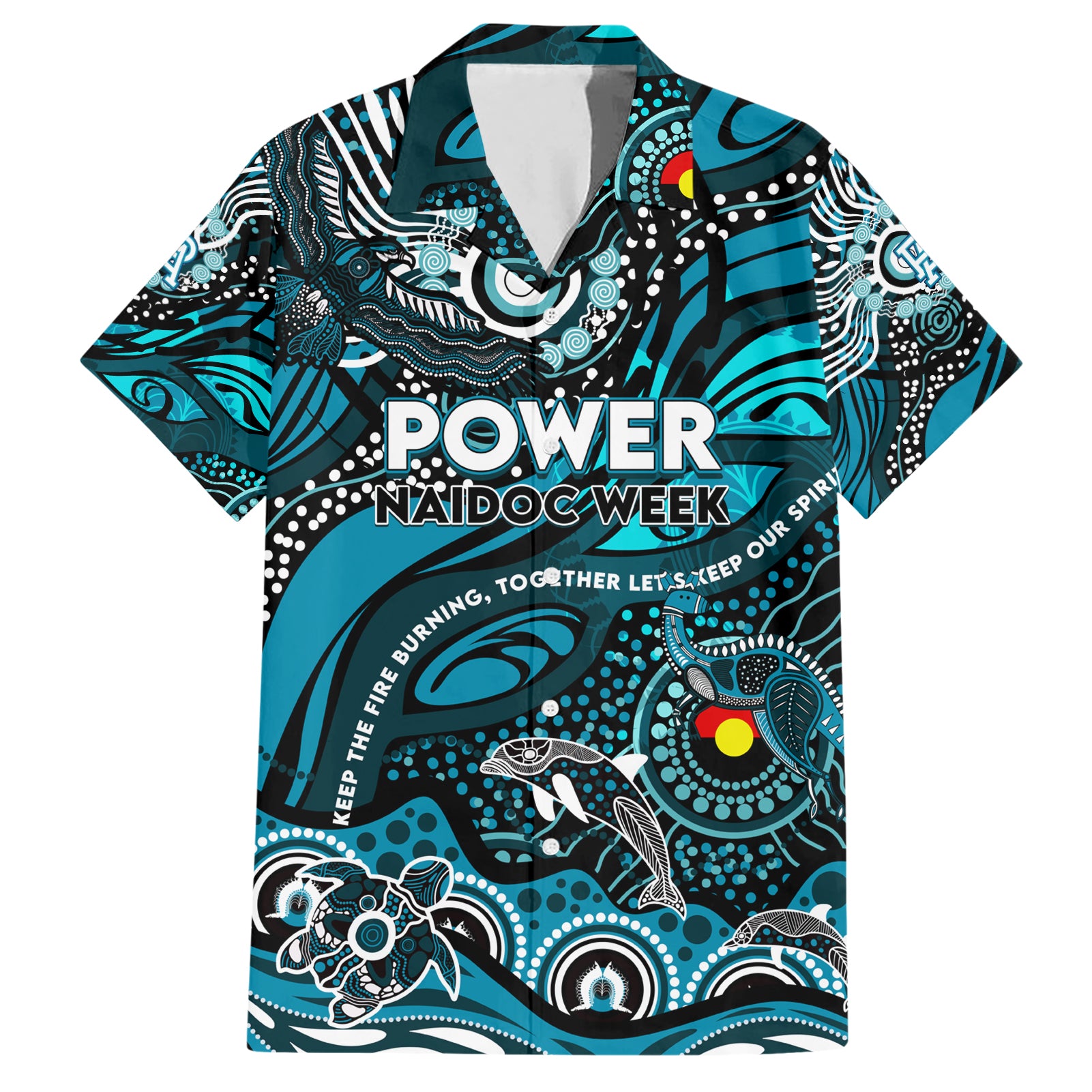 Custom NAIDOC Week 2024 Power Hawaiian Shirt Aboriginal Animals Keep The Fire Burning