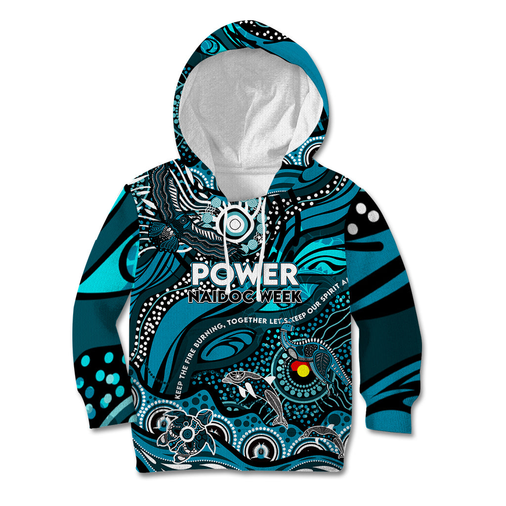 Custom NAIDOC Week 2024 Power Kid Hoodie Aboriginal Animals Keep The Fire Burning