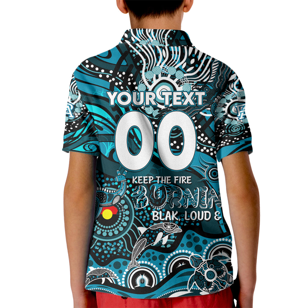 Custom NAIDOC Week 2024 Power Kid Polo Shirt Aboriginal Animals Keep The Fire Burning