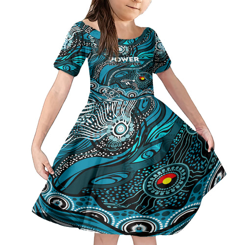 Custom NAIDOC Week 2024 Power Kid Short Sleeve Dress Aboriginal Animals Keep The Fire Burning