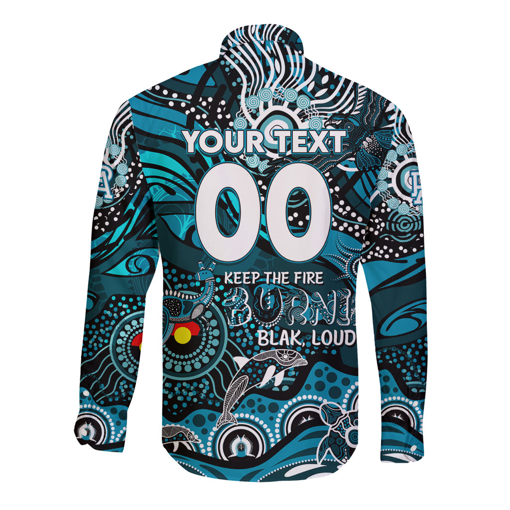 Custom NAIDOC Week 2024 Power Long Sleeve Button Shirt Aboriginal Animals Keep The Fire Burning