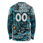 Custom NAIDOC Week 2024 Power Long Sleeve Shirt Aboriginal Animals Keep The Fire Burning