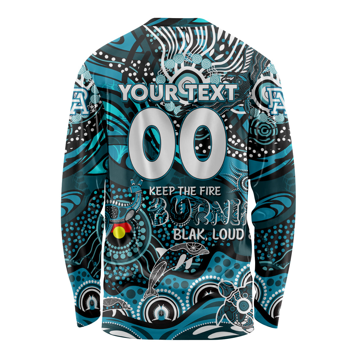Custom NAIDOC Week 2024 Power Long Sleeve Shirt Aboriginal Animals Keep The Fire Burning