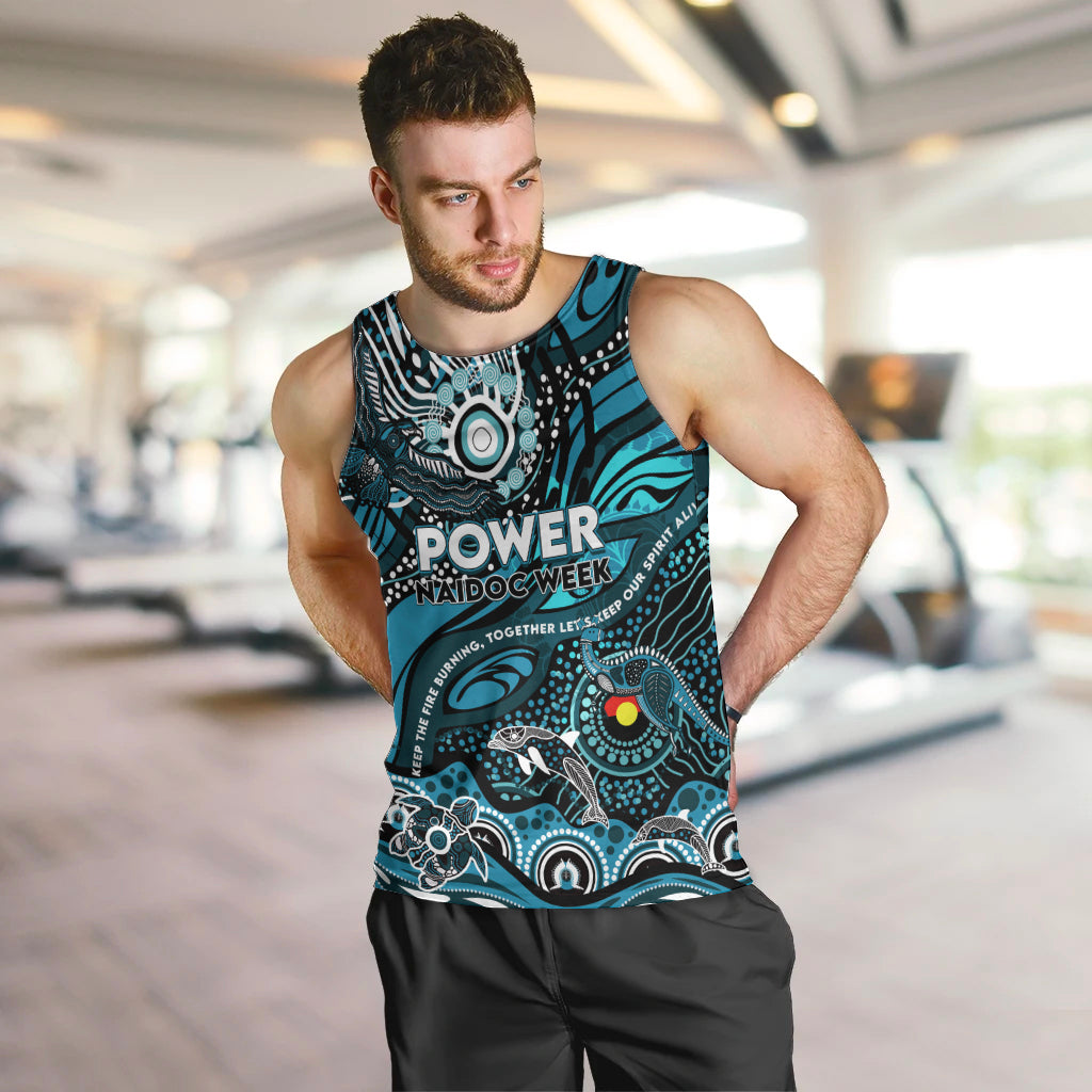 Custom NAIDOC Week 2024 Power Men Tank Top Aboriginal Animals Keep The Fire Burning