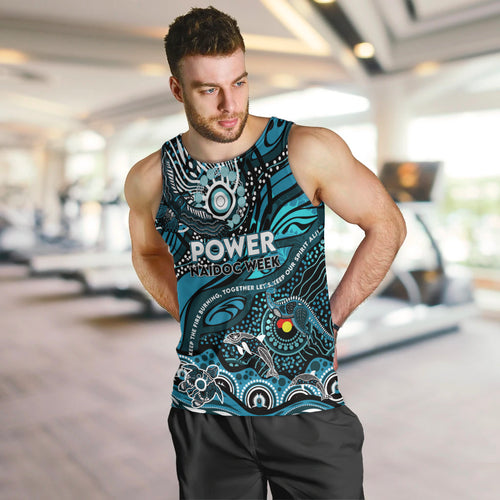 Custom NAIDOC Week 2024 Power Men Tank Top Aboriginal Animals Keep The Fire Burning