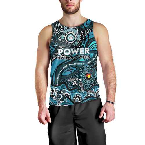 Custom NAIDOC Week 2024 Power Men Tank Top Aboriginal Animals Keep The Fire Burning