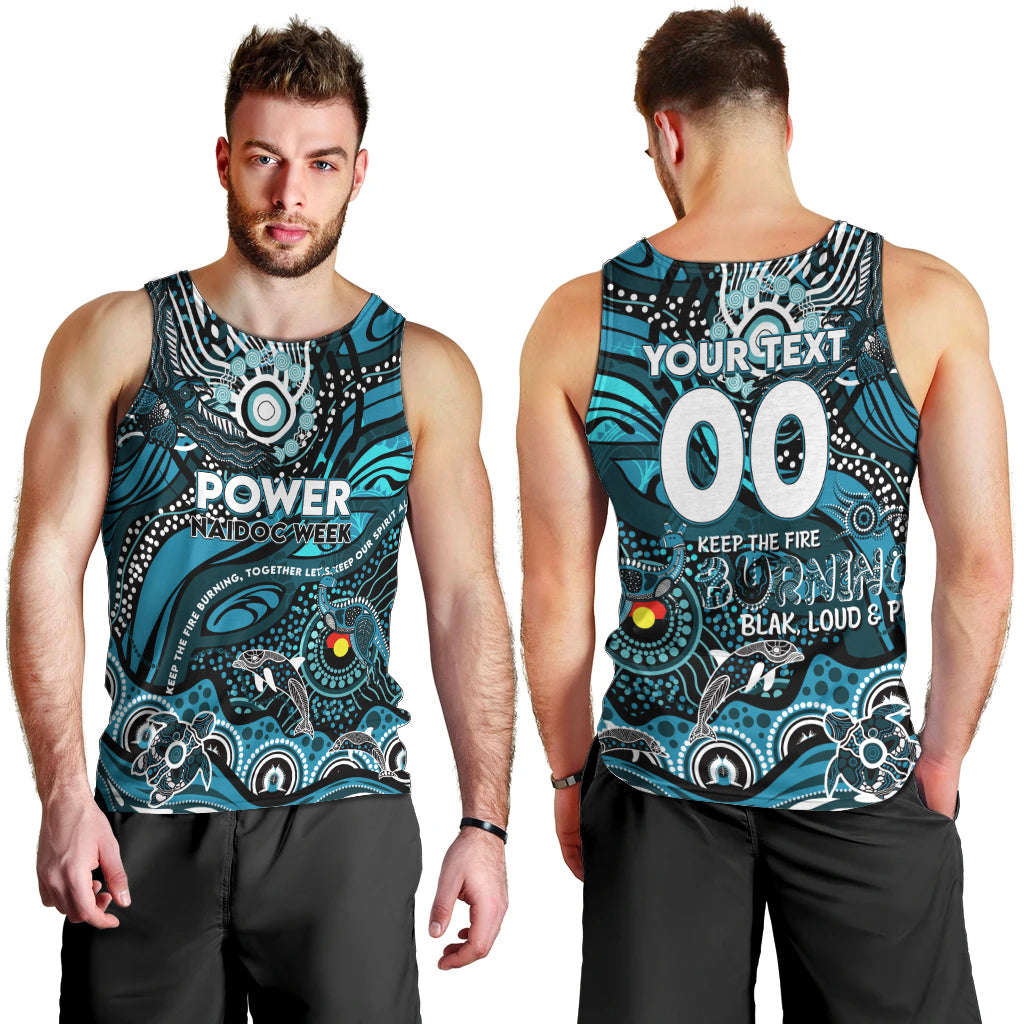 Custom NAIDOC Week 2024 Power Men Tank Top Aboriginal Animals Keep The Fire Burning