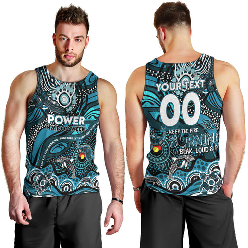 Custom NAIDOC Week 2024 Power Men Tank Top Aboriginal Animals Keep The Fire Burning