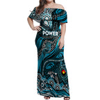 Custom NAIDOC Week 2024 Power Off Shoulder Maxi Dress Aboriginal Animals Keep The Fire Burning